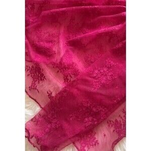1I1399 F Lace Mesh Sheer Top Fuchsia Various Sizes